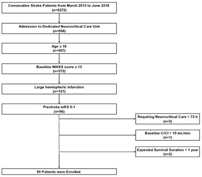 High Chloride Burden and Clinical Outcomes in Critically Ill Patients With Large Hemispheric Infarction